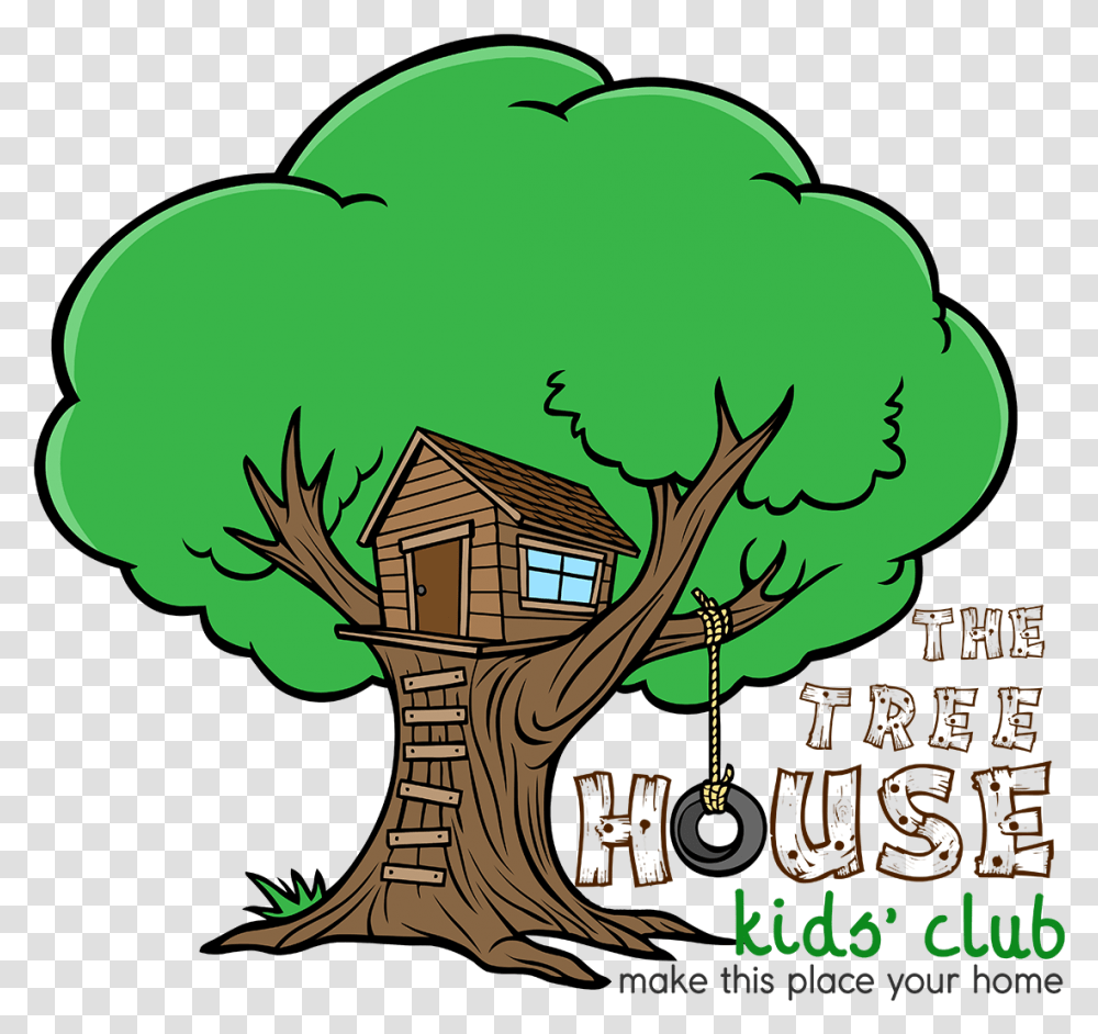 The Treehouse Kids' Club Is A Wednesday After School Tree Houses Cartoon, Green, Plant, Vegetation, Graphics Transparent Png