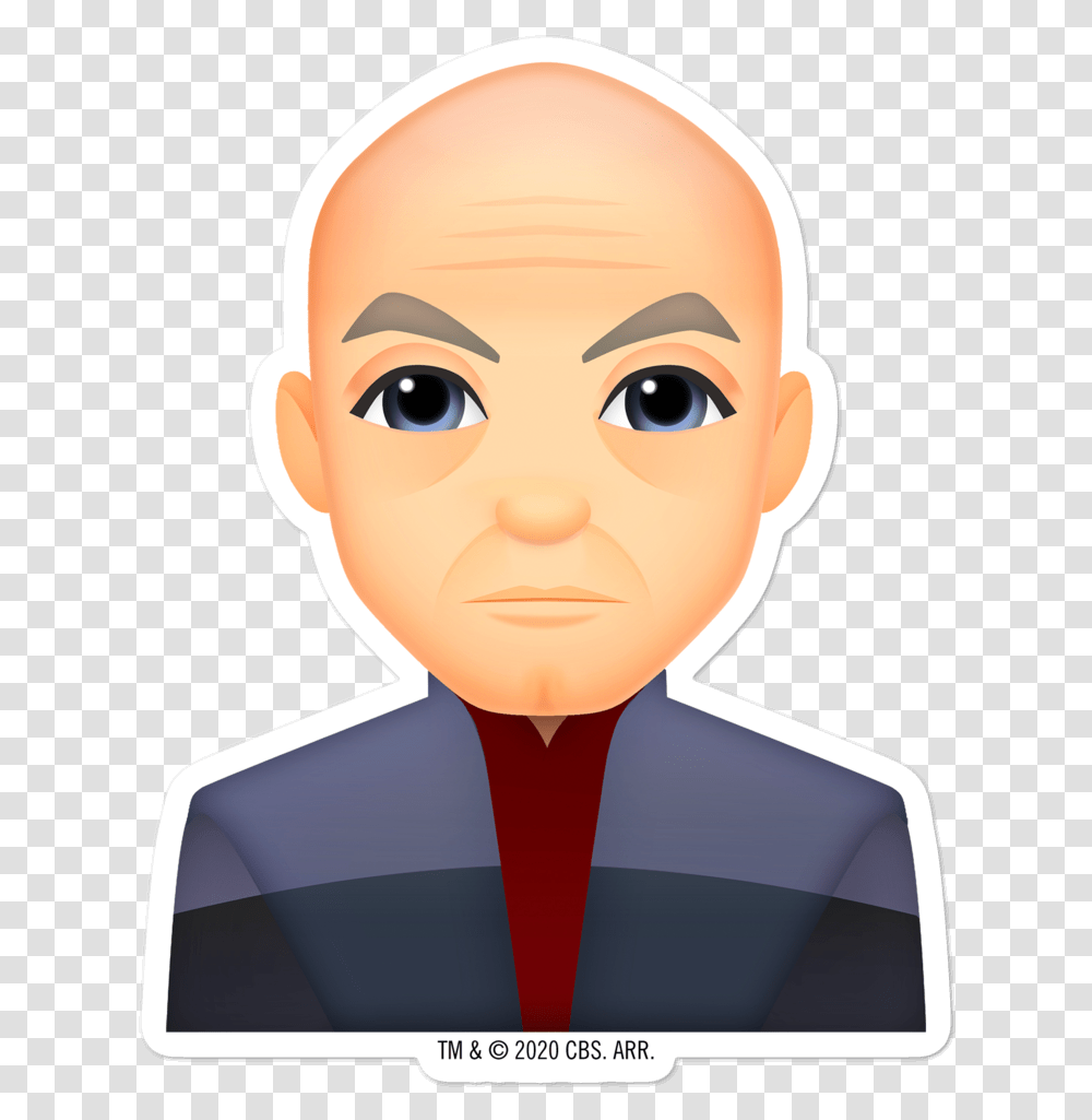 The Trek Collective Cute Star Character Emoji Stickers Picard Emoji, Face, Person, Head, Label Transparent Png
