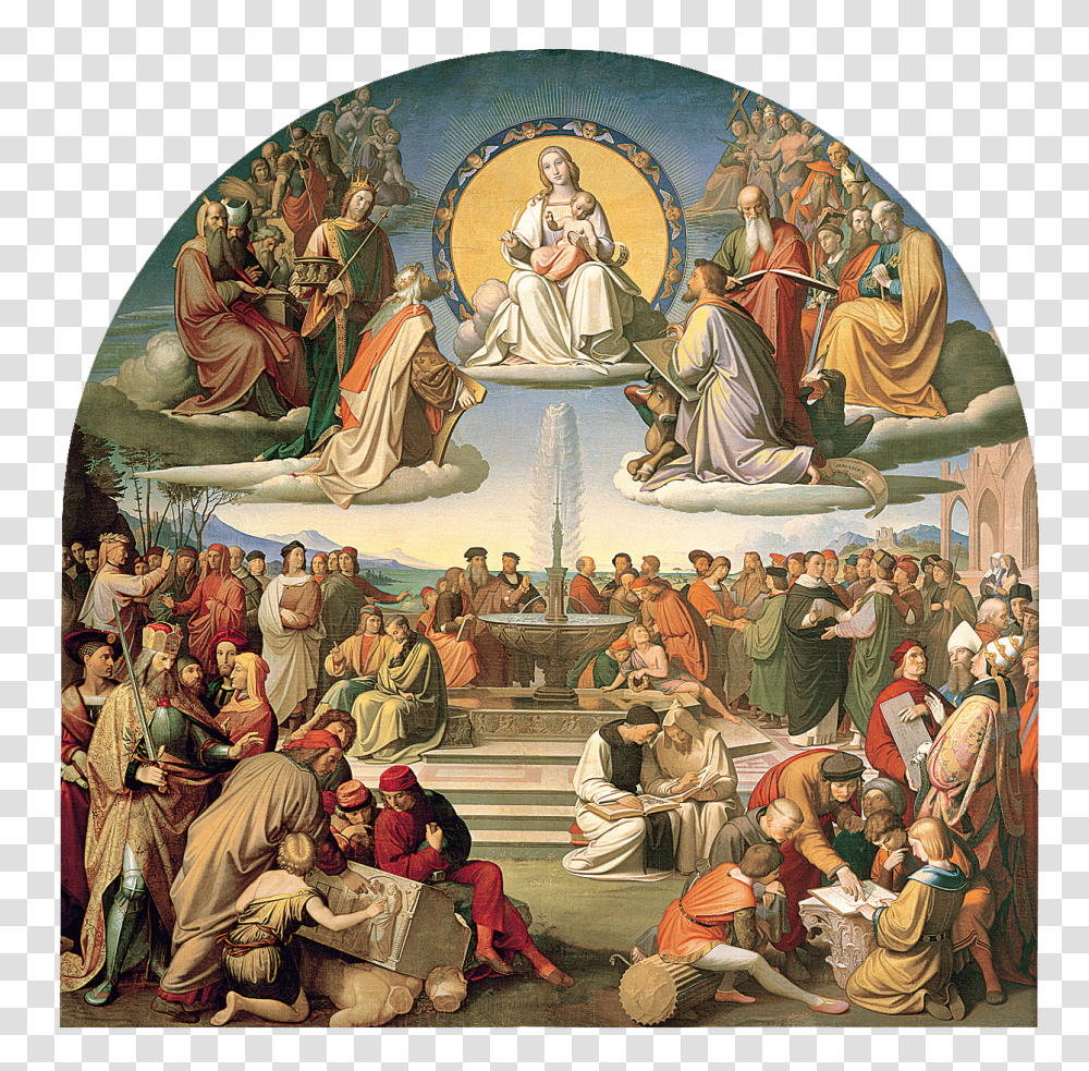 The Triumph Of Religion In The Arts Overbeck Triumph Of Religion In The Arts, Painting, Person, Architecture, Building Transparent Png
