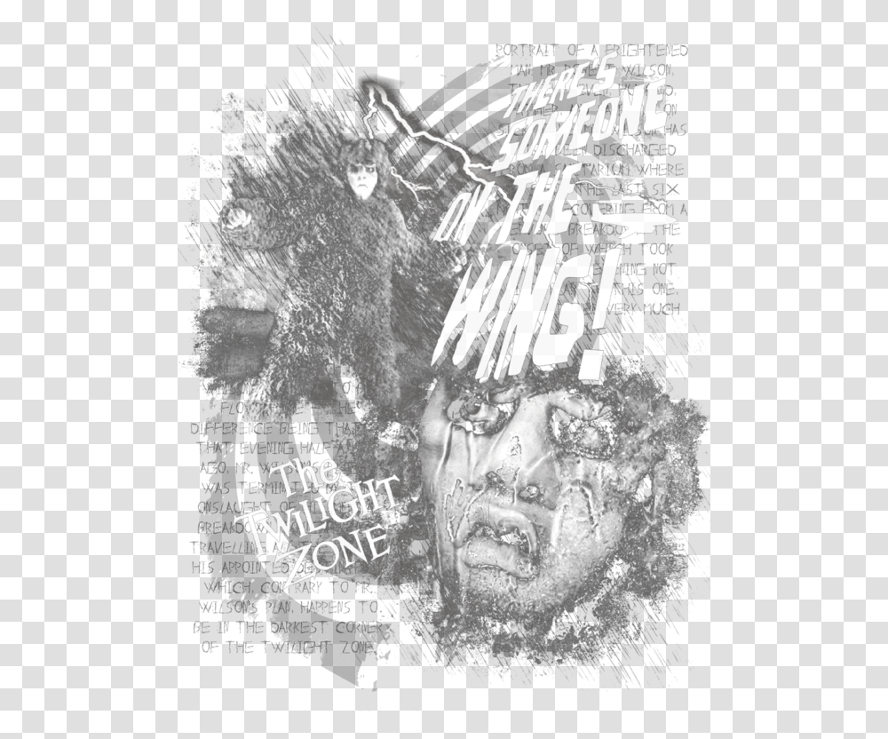 The Twilight Zone Someone On The Wing Men's Heather Sketch, Poster, Advertisement, Flyer, Paper Transparent Png