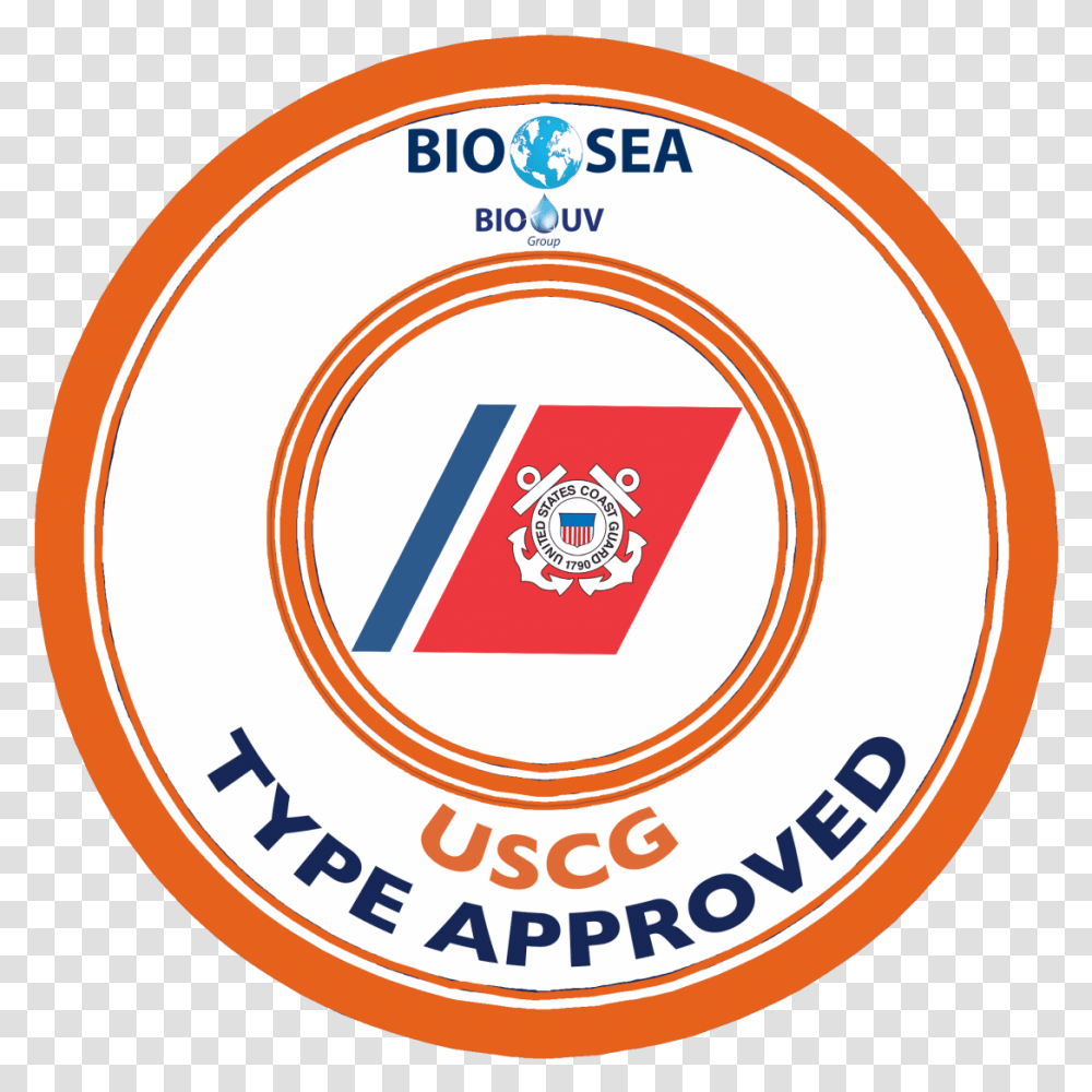 The United States Coast Guard Logo Bio Sea Uscg Type Circle, Label, Sticker, Frisbee Transparent Png