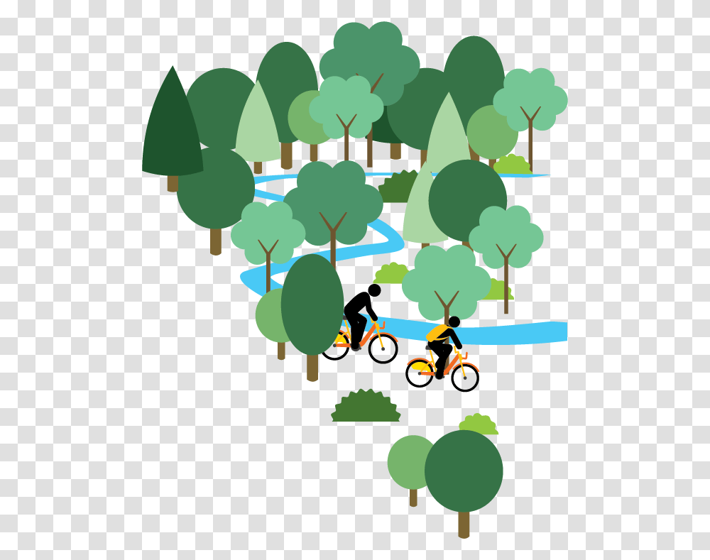 The Urban Forest Helps To Urban Forest Clip Art, Bicycle, Vehicle, Transportation, Person Transparent Png