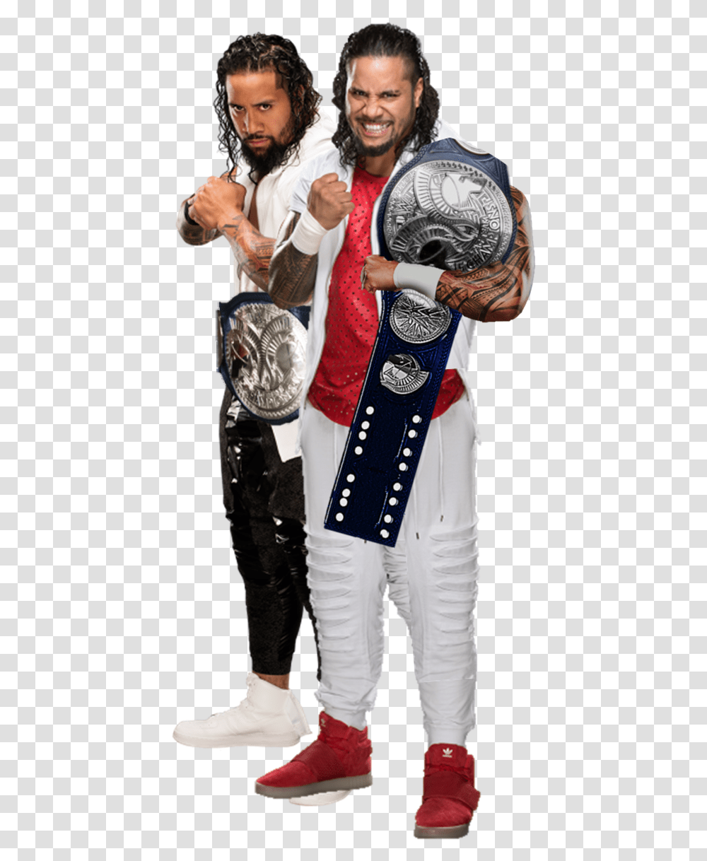 The Usos Sd Tag Team Champion 2017 By Thephenomenalseth Jimmy Uso Full Body, Skin, Person, Human, Tattoo Transparent Png