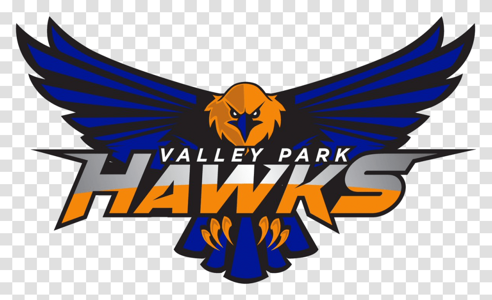 The Valley Park Hawks And The Barat Eagles Are All Valley Park High School Logo, Trademark, Emblem, Bird Transparent Png