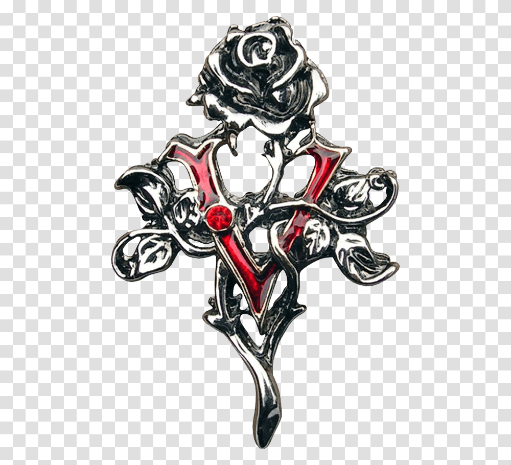 The Vampire Rose Necklace Rose Vampire, Cross, Crucifix, Pendant Transparent Png
