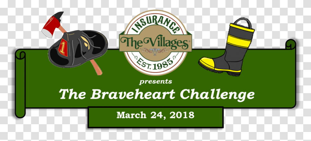 The Villages Insurance Presents The Braveheart Challenge Fire Hat Clip Art, Advertisement, Poster, Flyer, Paper Transparent Png