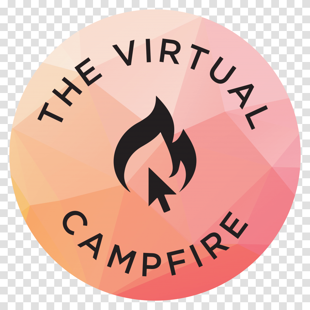 The Virtual Campfire Full Size Download Seekpng Circle, Logo, Symbol, Label, Text Transparent Png