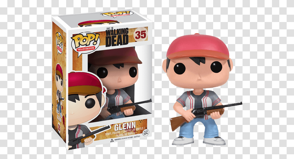The Walking Dead Figurine Pop The Walking Dead Glenn, Toy, Person, Human, Doll Transparent Png
