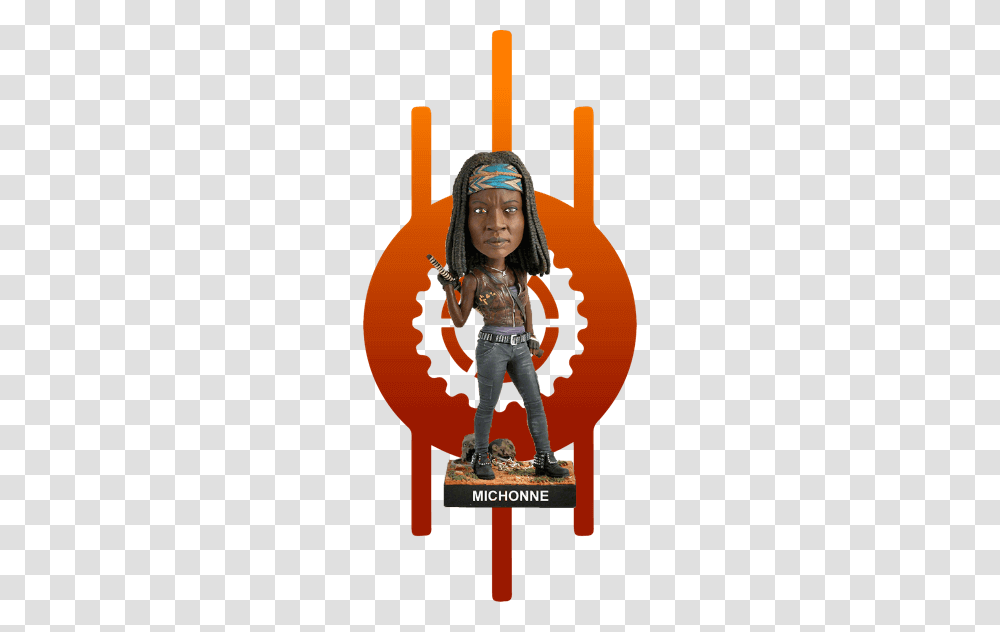The Walking Dead Michonne Bobblehead, Person, Figurine, Poster Transparent Png