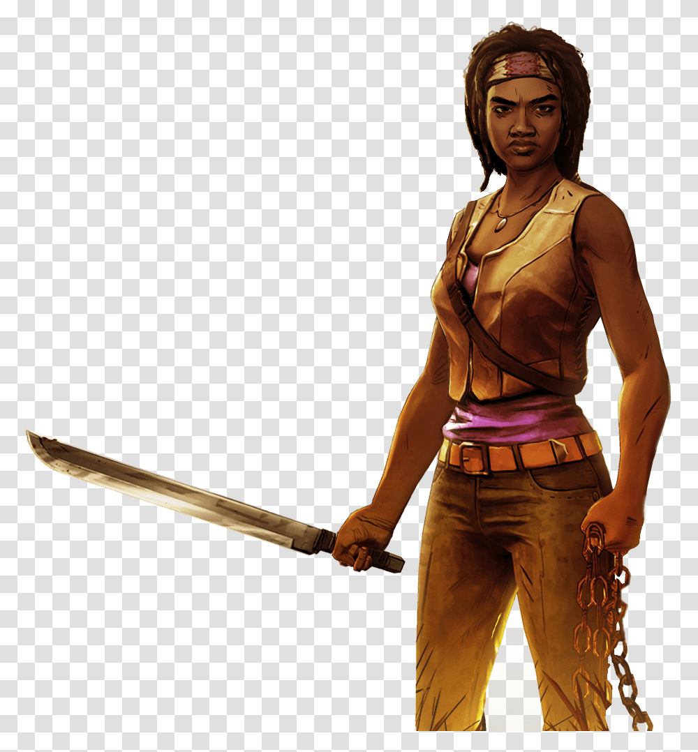 The Walking Dead Michonne Game Image, Person, Costume, People Transparent Png