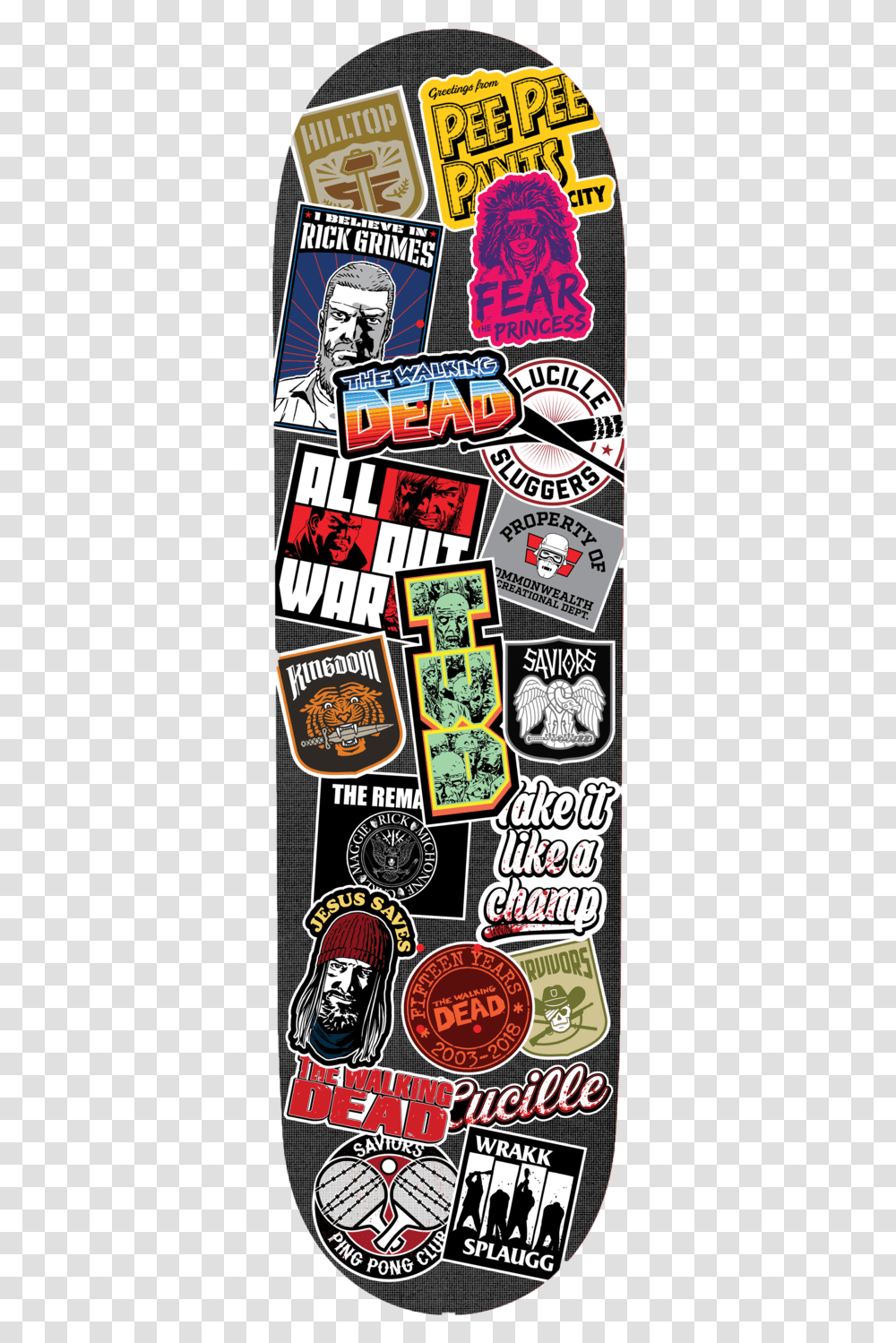 The Walking Dead Stickers On Skate Deck, Label, Poster, Advertisement Transparent Png