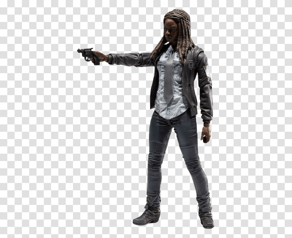 The Walking Dead Tv Series Constable Michonne Figure Kramer, Jacket, Coat, Person Transparent Png