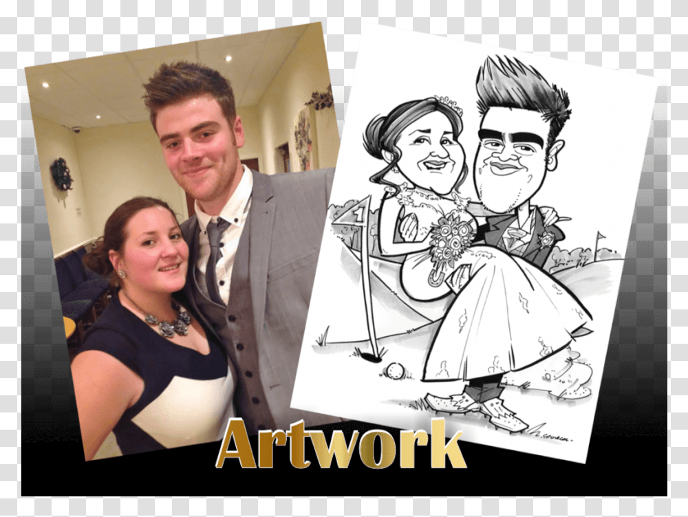 The Wedding Artist Stylish Caricature Artist For Hire Poster, Person, Tie, Accessories, Advertisement Transparent Png