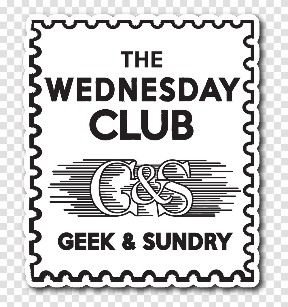The Wednesday Club Vinyl Sticker Geek And Sundry The Wednesday Club, Label, Postage Stamp, Poster Transparent Png
