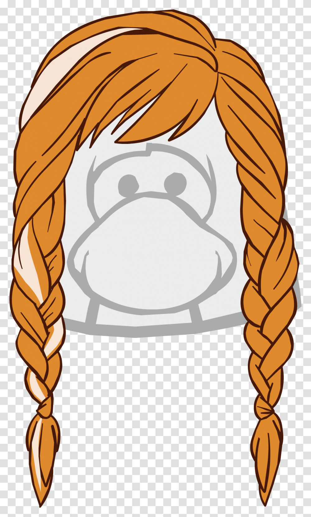 The Winter Traveler Club Penguin Ponytail, Hair, Rope, Braid Transparent Png