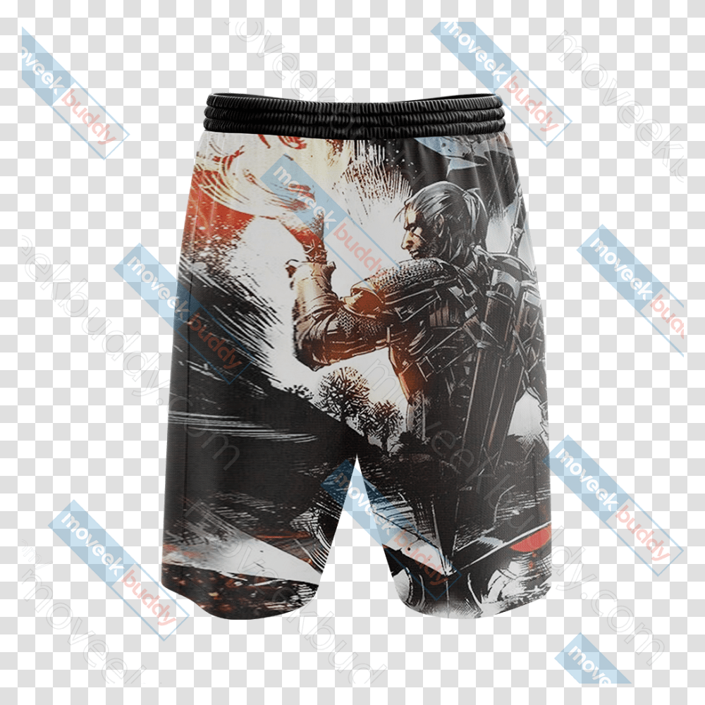 The Witcher 3 Wild Hunt Geralt 3d Beach Shorts Board Short, Clothing, Apparel, Poster, Advertisement Transparent Png