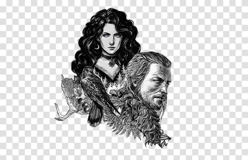 The Witcher Geralt And Yennefer Iphone X Case Tattoo The Witcher Yennefer, Person, Human, Drawing, Art Transparent Png