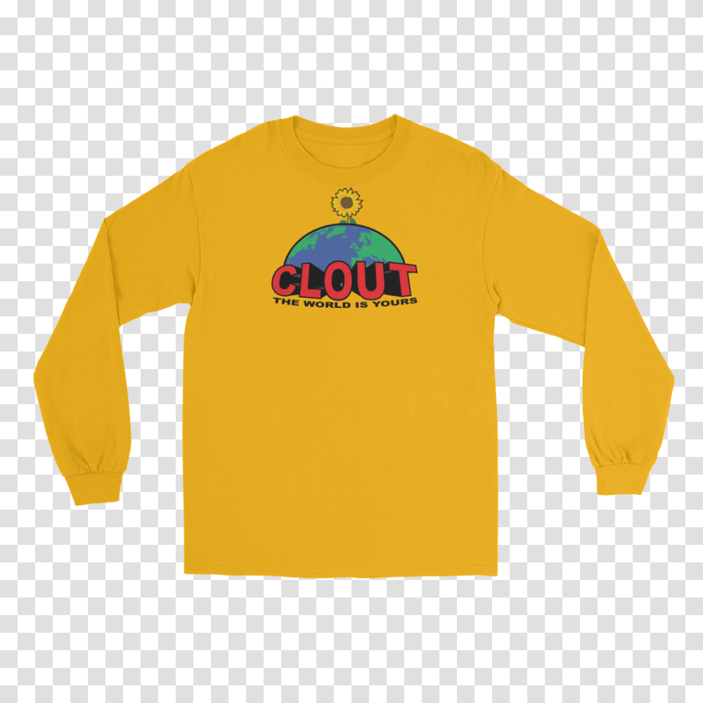 The World Is Yours Longsleeve Yellow Clout Worldwide, Apparel, Long Sleeve, T-Shirt Transparent Png