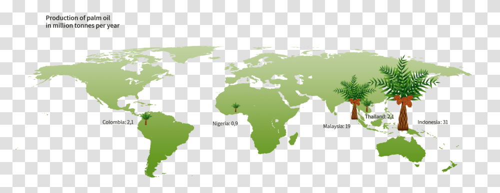 The World's Largest Producers Of Palm Oil High Resolution Vector World Map, Diagram, Atlas, Plot Transparent Png