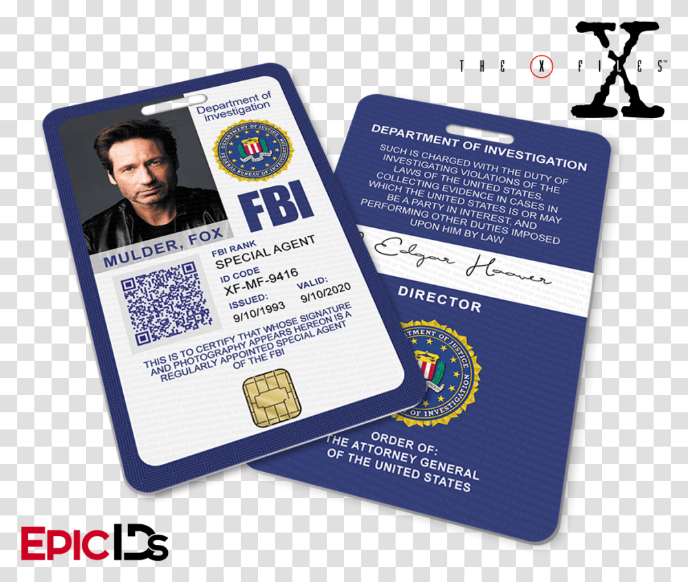 The X Files Inspired Fox Mulder Fbi Special Agent Id, Person, Human, Document Transparent Png