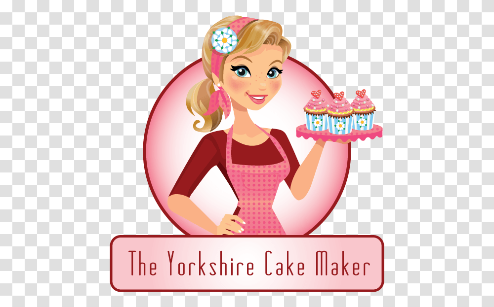 The Yorkshire Cake Maker Logo Cartoon Girl With Cupcake, Doll, Toy, Barbie, Figurine Transparent Png
