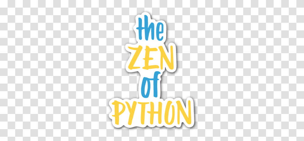 The Zen Of Python Sticker Language, Text, Label, Alphabet, Cream Transparent Png