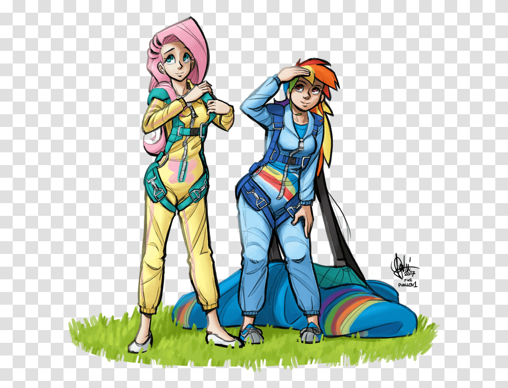 Theartrix Clothes Commission Duo Fluttershy Human Lunar Lander From Eyes Turned Skywards, Person, Comics, Book, Helmet Transparent Png