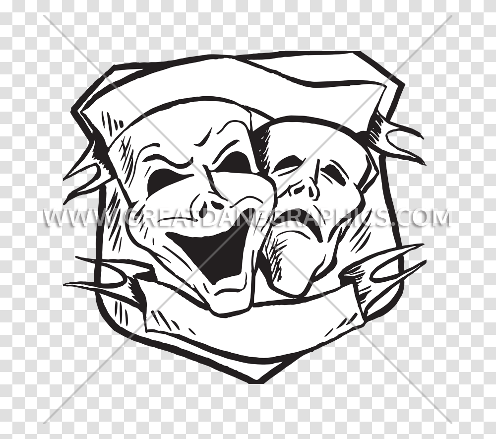 Theater Drama Masks Production Ready Artwork For T Shirt Printing, Drawing, Pillow, Cushion, Doodle Transparent Png