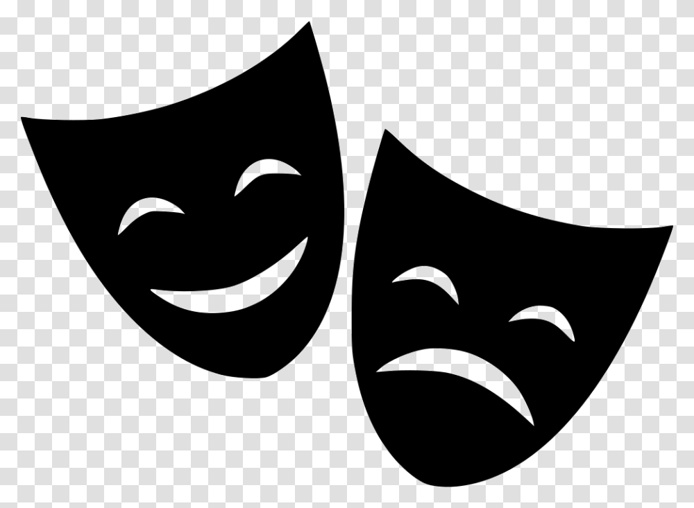 Theater Happy Sad Svg Happy Sad Icon, Stencil, Batman Logo, Axe Transparent Png