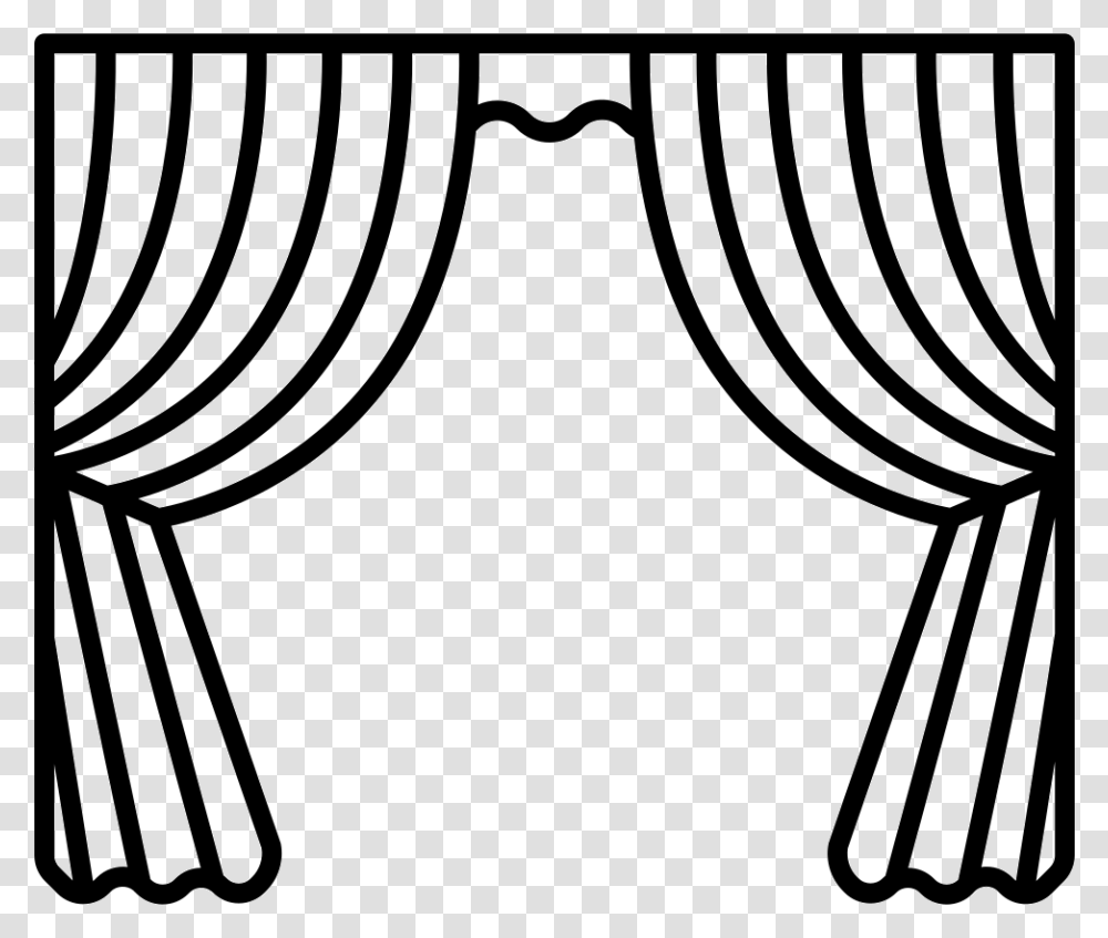 Theater Icon Stage Curtains Clipart Black And White, Architecture, Building, Pillar Transparent Png