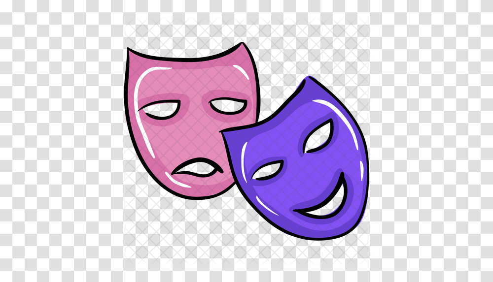 Theater Mask Icon Happy, Label, Text, Symbol, Pac Man Transparent Png