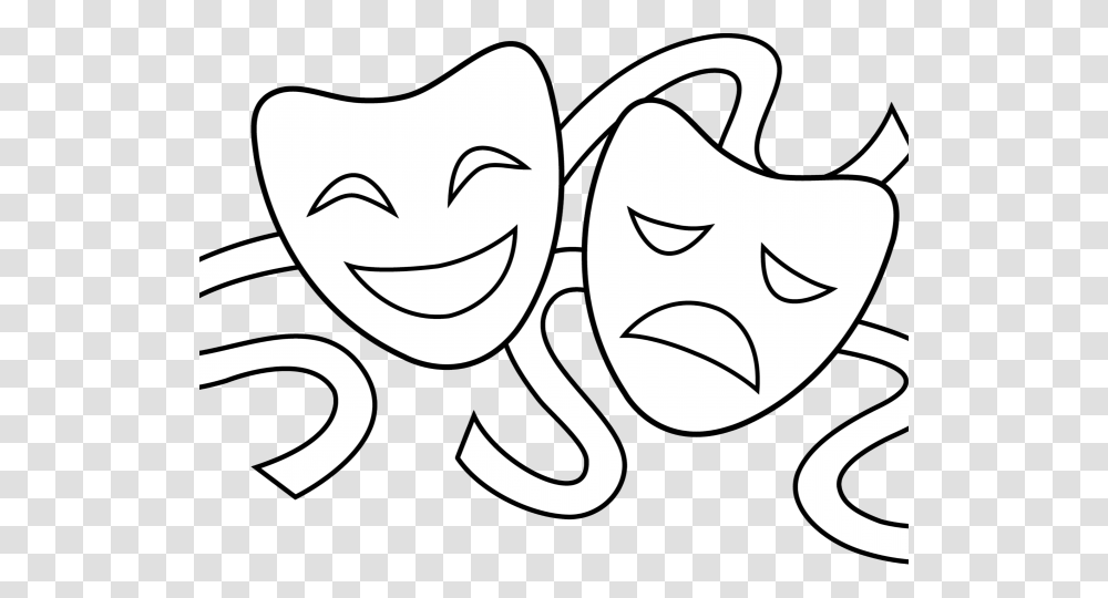 Theater Masks Clipart Theatre Masks Tragedy Comedy, Stencil, Pillow, Cushion, Face Transparent Png