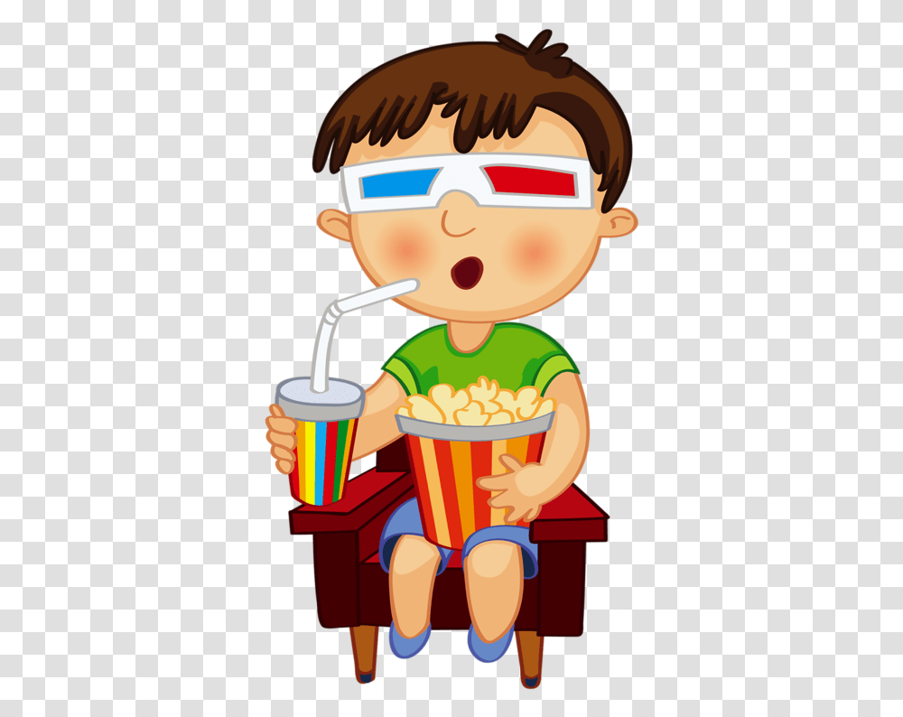 Theatre Clipart Watch Movie Boy Watching Movie, Toy, Food, Popcorn, Eating Transparent Png