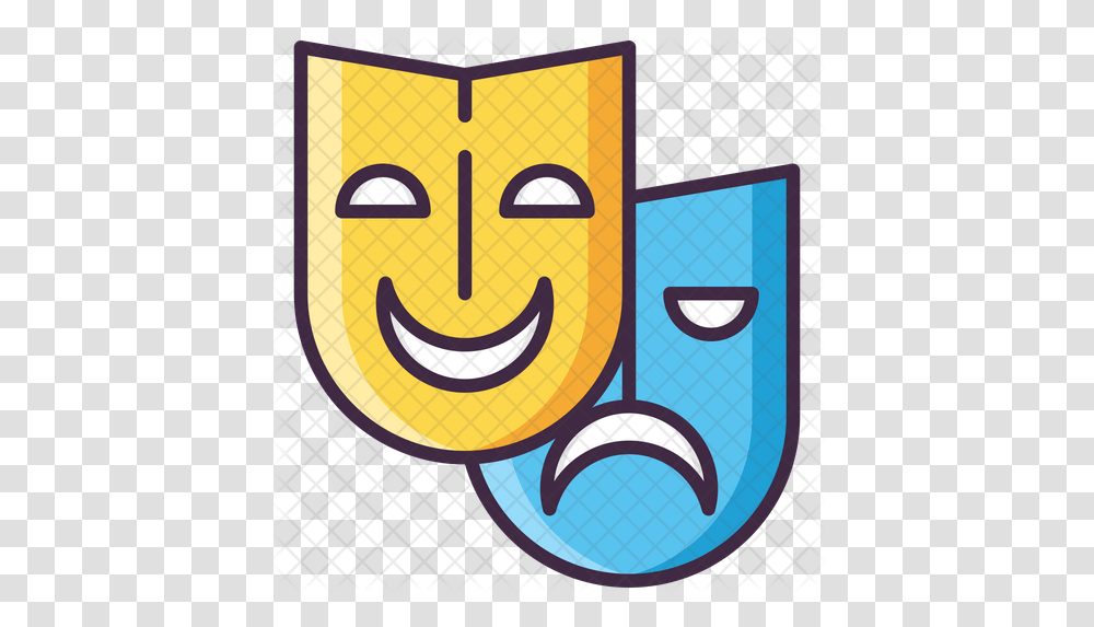 Theatre Mask Icon Happy, Armor, Shield, Sticker, Label Transparent Png