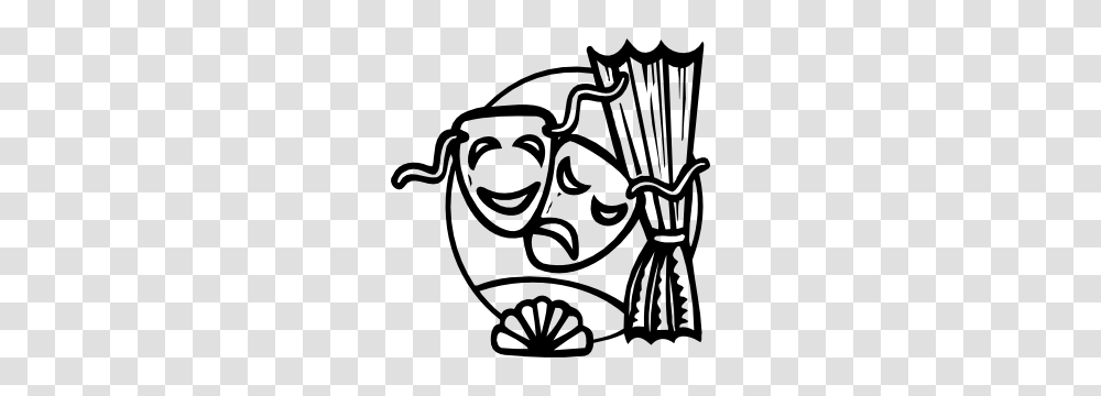 Theatre Masks Sticker, Doodle, Drawing, Stencil Transparent Png