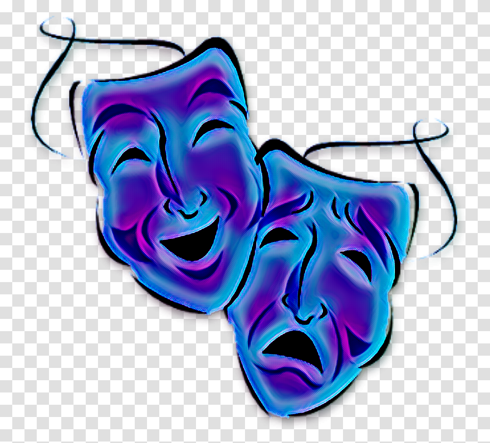 Theatre Masks Stickers Stickers Theatre, Purple, Light, Neon Transparent Png