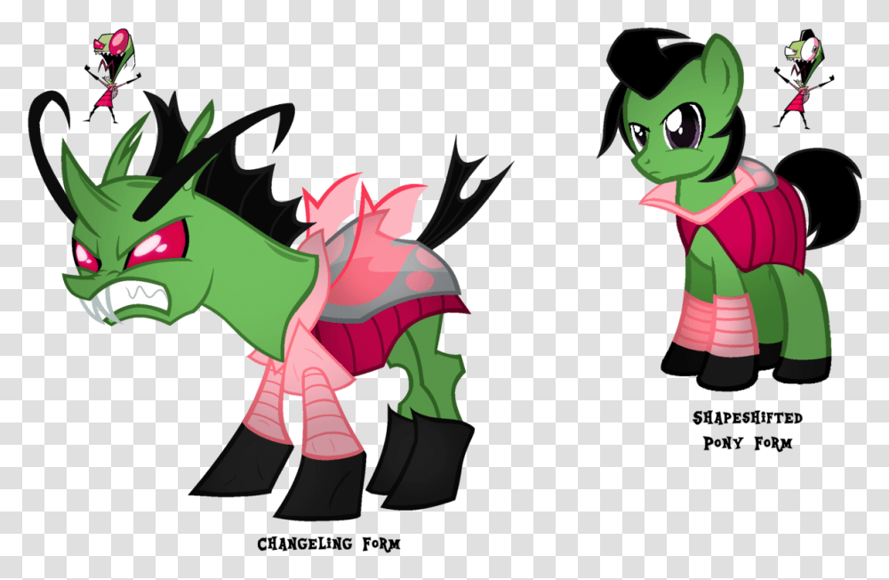 Thecreativeenigma Changeling Changelingified Duality My Little Pony Invader Zim, Toy, Apparel, Horse Transparent Png