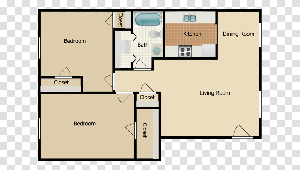 Thelee 2b1b 850 Floor Plan, Diagram Transparent Png