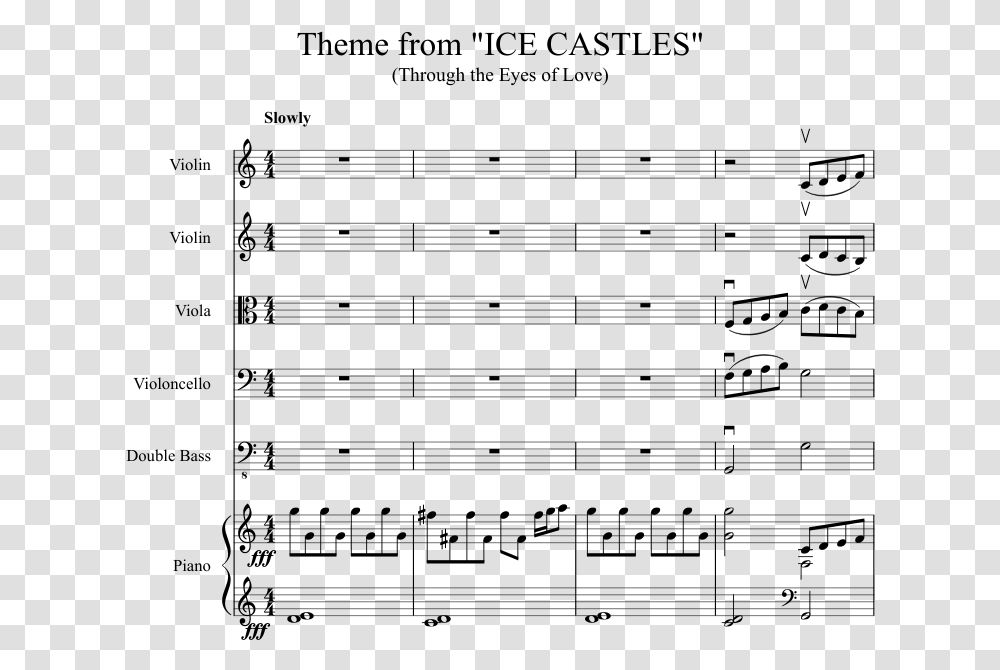 Theme From Ice Castles Sheet Music, Gray, World Of Warcraft Transparent Png