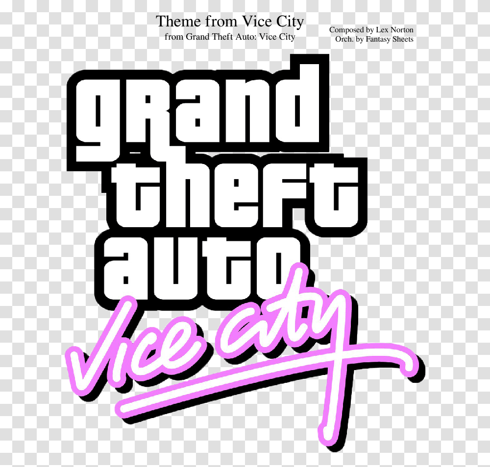 Theme From Vice City Sheet Music Composed By Composed Gta Vice City Transparent Png