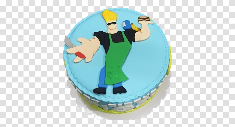 Themed Cakes Johnny Bravo Birthday Cake, Dessert, Food, Cream, Creme Transparent Png