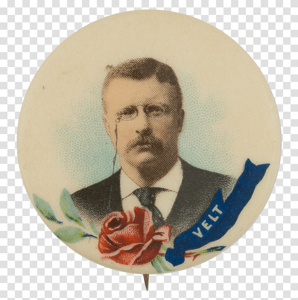 Theodore Roosevelt Political Button Museum Teddy Roosevelt Picture In A Circle, Logo, Trademark, Person Transparent Png