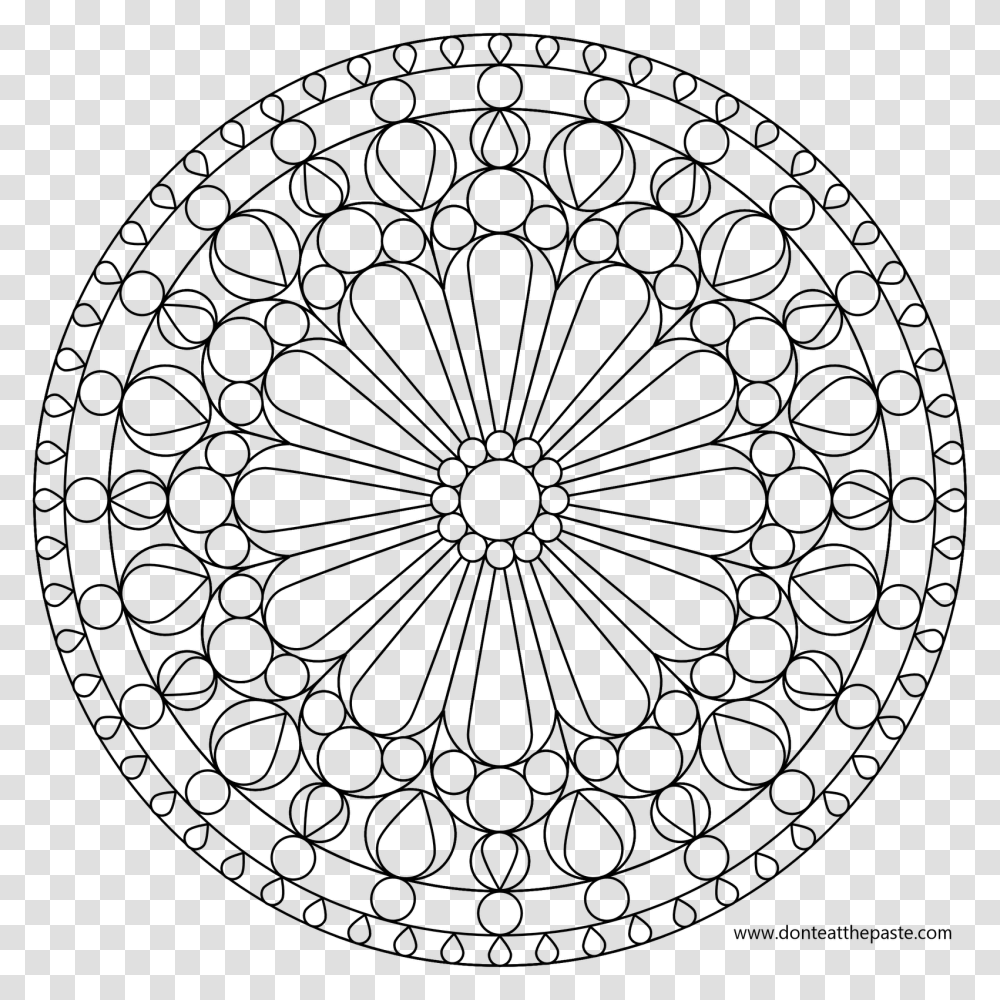 Therapy Coloring Pages To And Print For Free Notre Dame Rose Window Drawing, Gray, World Of Warcraft Transparent Png