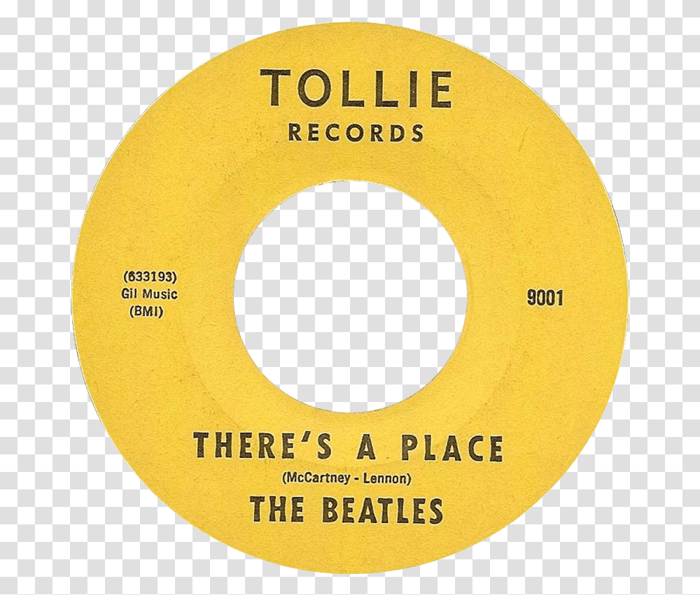 There's A Place By The Beatles Side B Us Vinyl Tollie, Label, Number Transparent Png