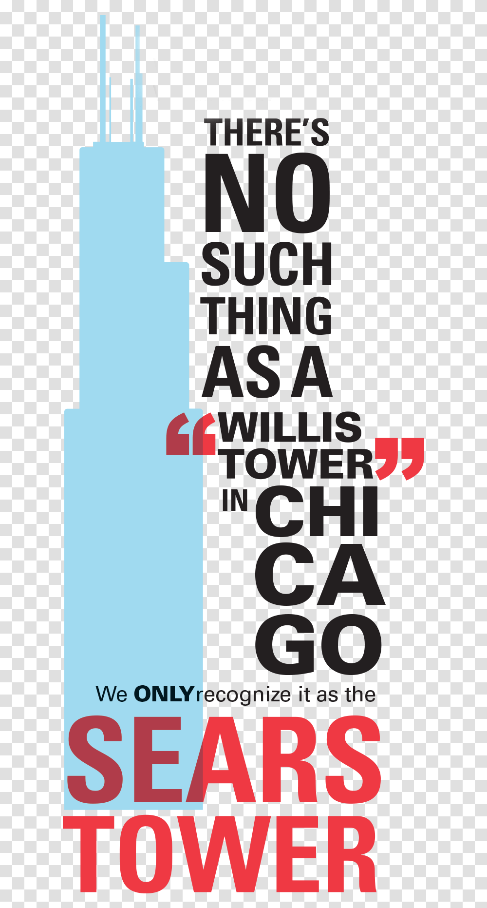 Therequots No Such Thing As A Willis Tower In Chicago You Know You're From Chicago, Alphabet, Word, Poster Transparent Png