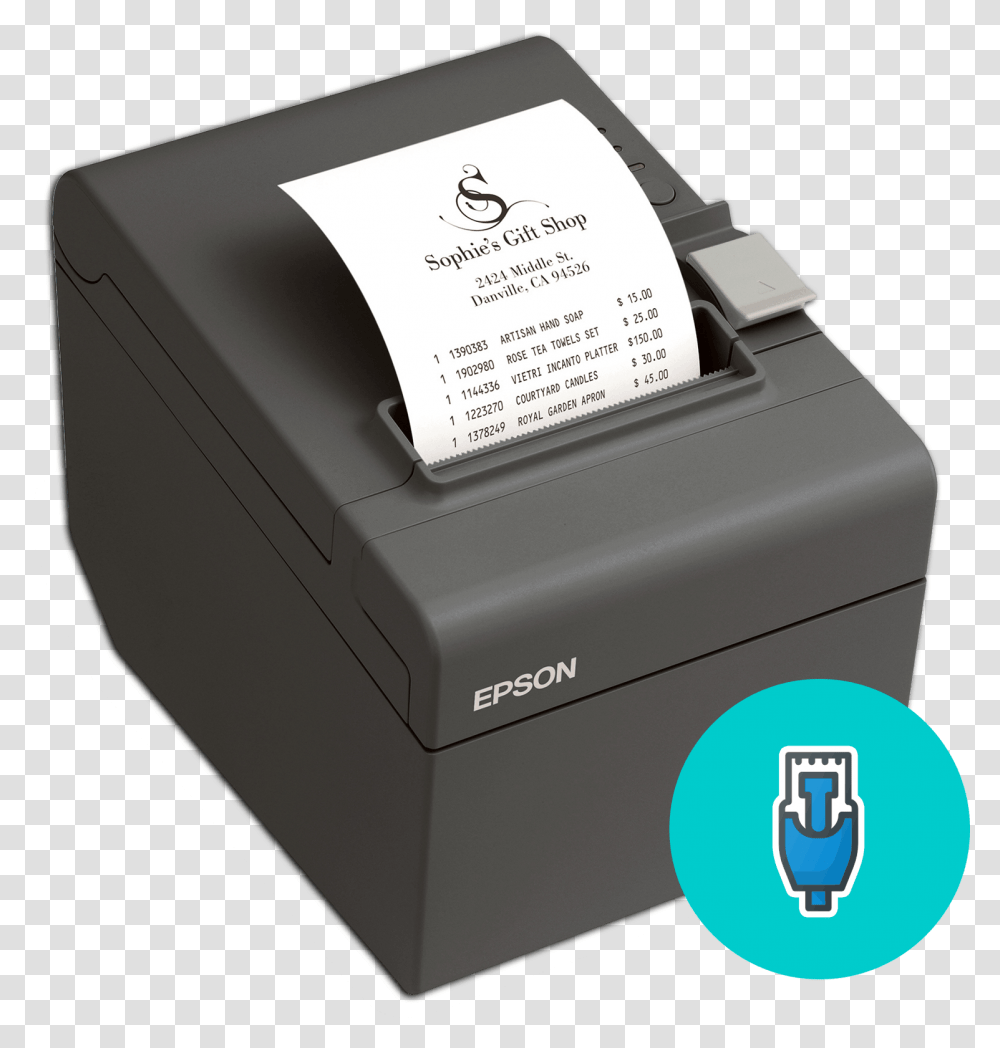 Thermal Receipt Printer With A Cash Register, Box, Machine Transparent Png