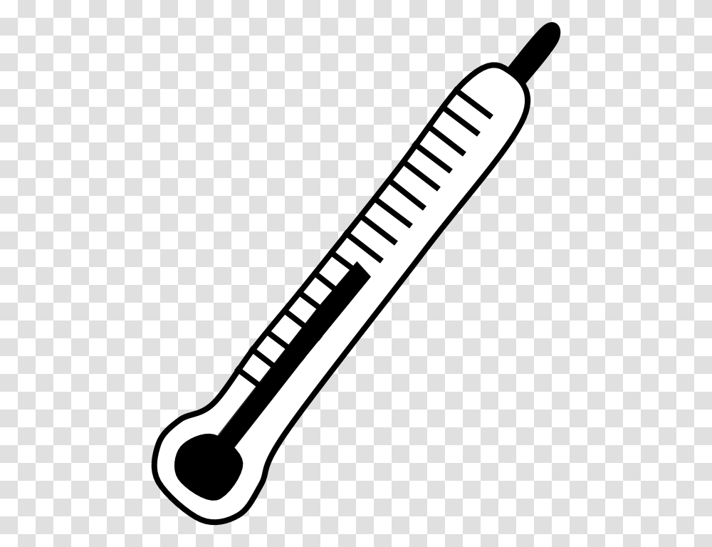 Thermometer Fever Black And White, Cutlery, Stick, Racket, Spoon Transparent Png
