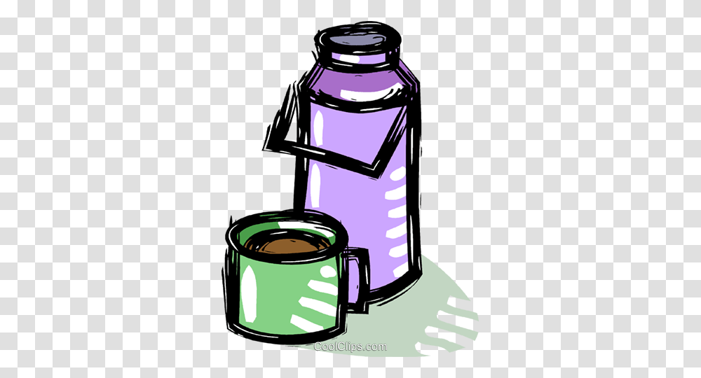 Thermos Of Coffee Royalty Free Vector Clip Art Illustration, Tin, Can, Lamp, Bottle Transparent Png