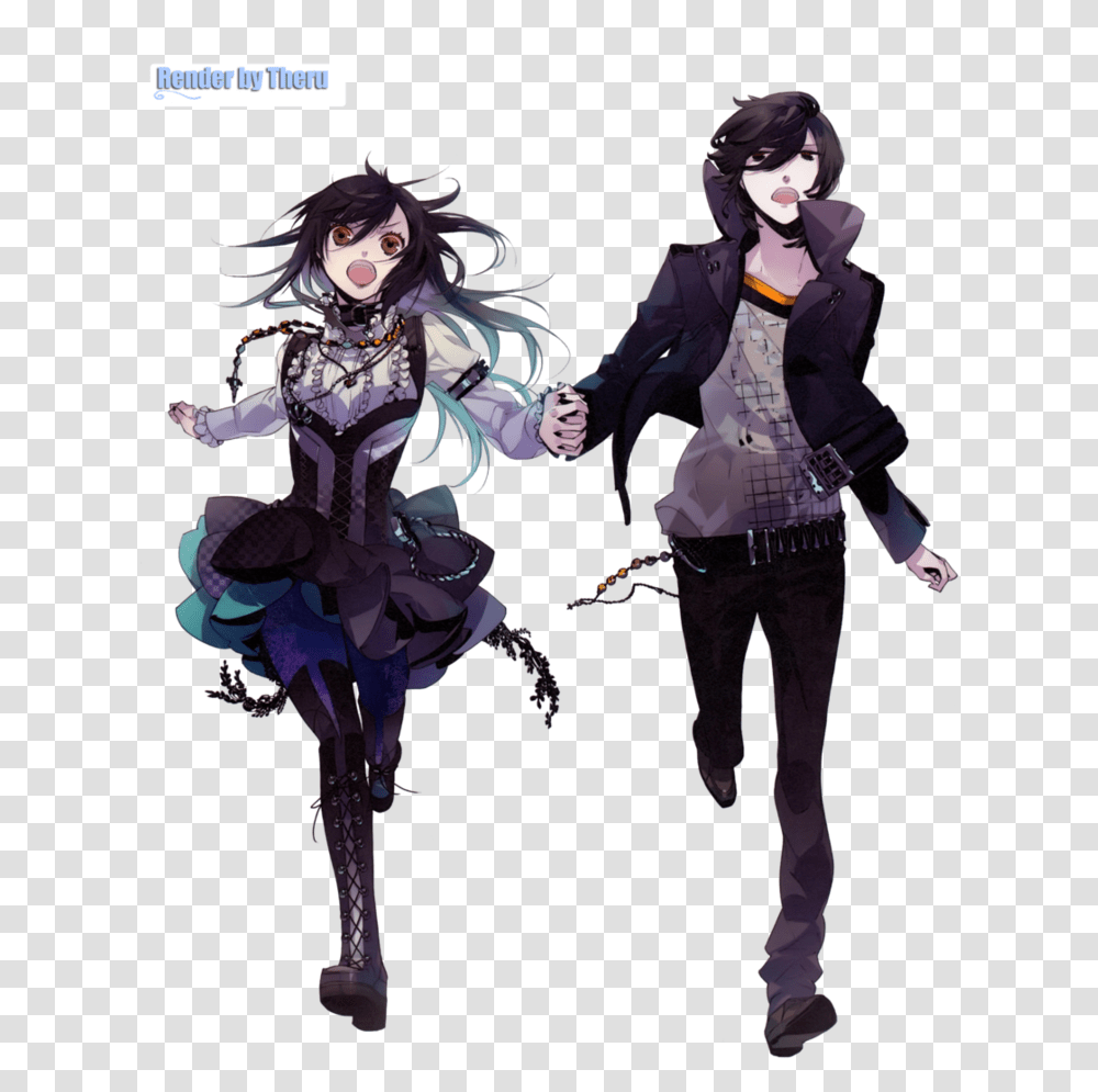 Theru Teru Bozu Anime Girl And Boy With Black Hair, Person, Clothing, Long Sleeve, Costume Transparent Png