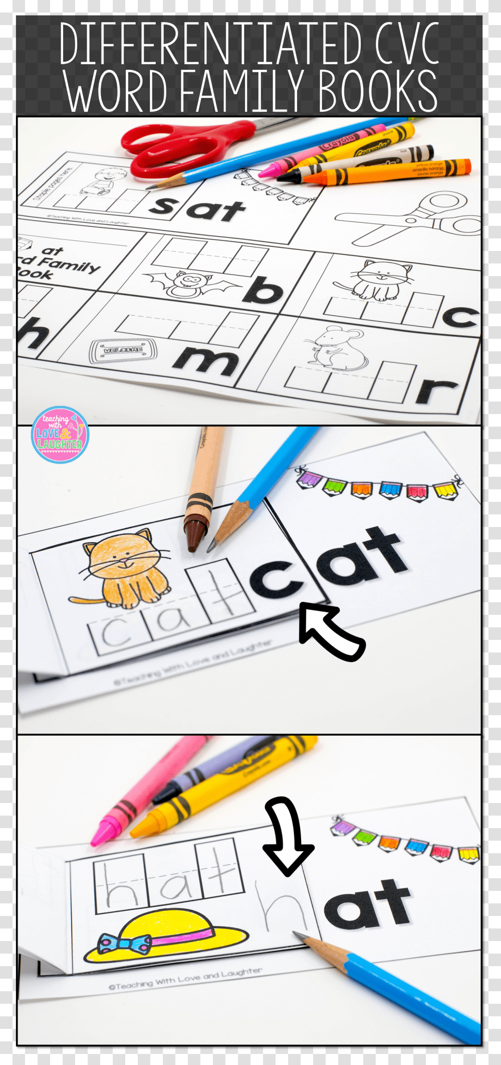 These 24 Cvc Word Family Booklets Are A Fun And Engaging Writing, Photography, Flyer, Paper Transparent Png